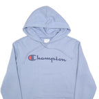 CHAMPION Mens Light Blue Hoodie S Classic Logo Cotton Blend Pullover