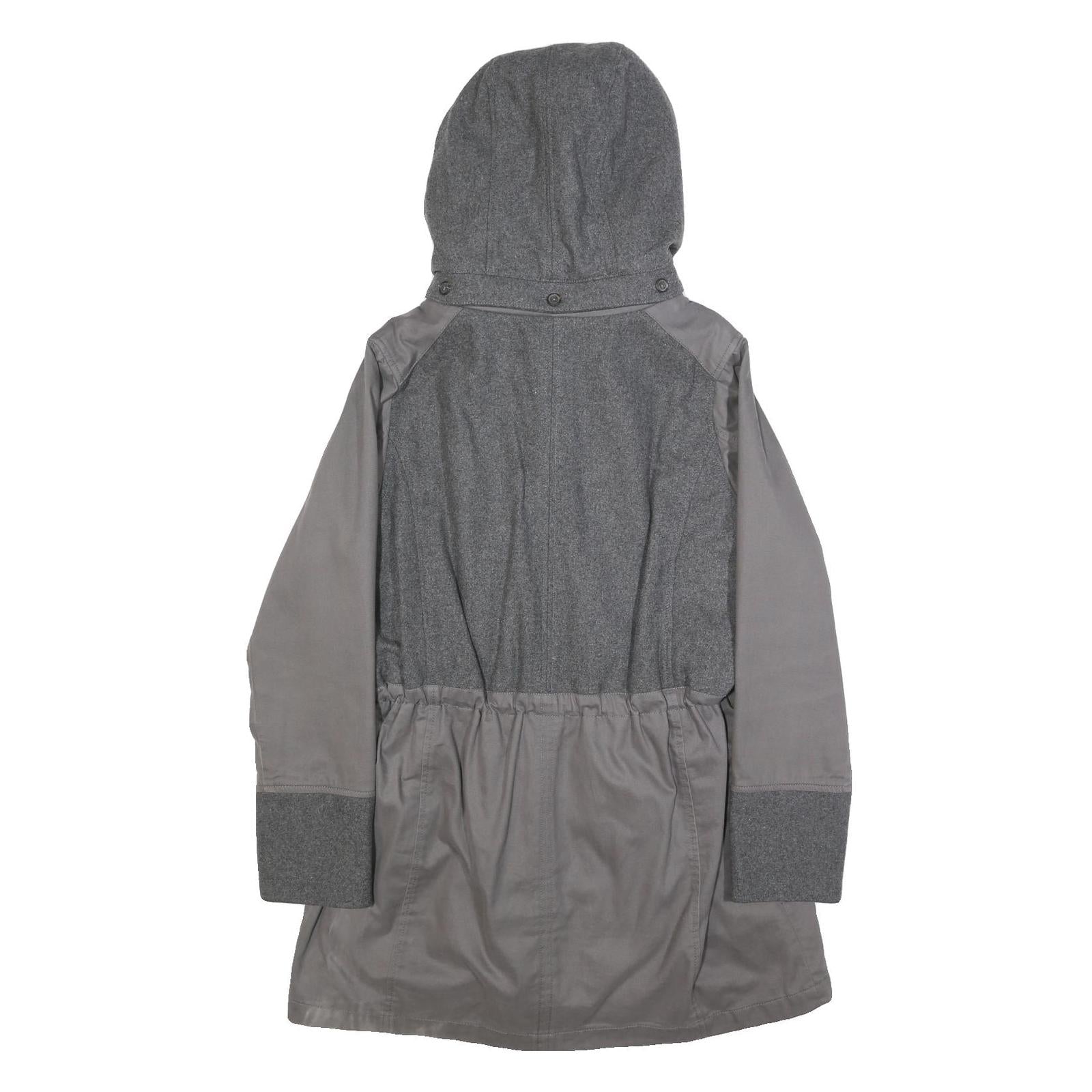 TIMBERLAND Womens Grey Zip Jacket L Cotton Blend Hooded Casual Winter