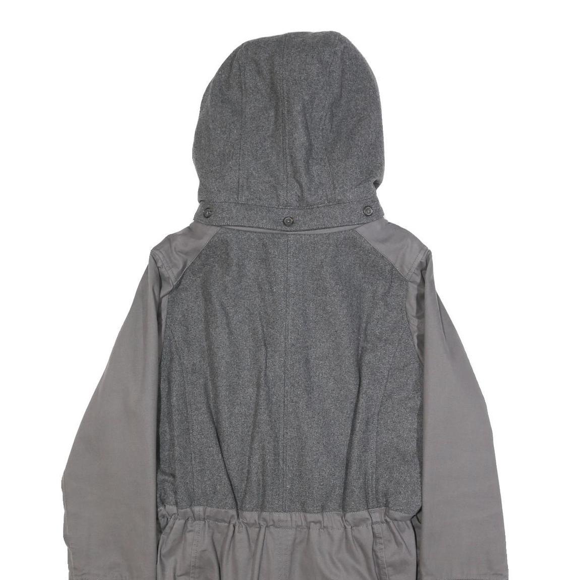 TIMBERLAND Womens Grey Zip Jacket L Cotton Blend Hooded Casual Winter