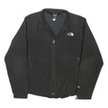 THE NORTH FACE Mens Black Fleece Jacket L Polyester Blend Woven Zip Stand-Up