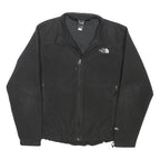 THE NORTH FACE Mens Black Fleece Jacket L Polyester Blend Woven Zip Stand-Up