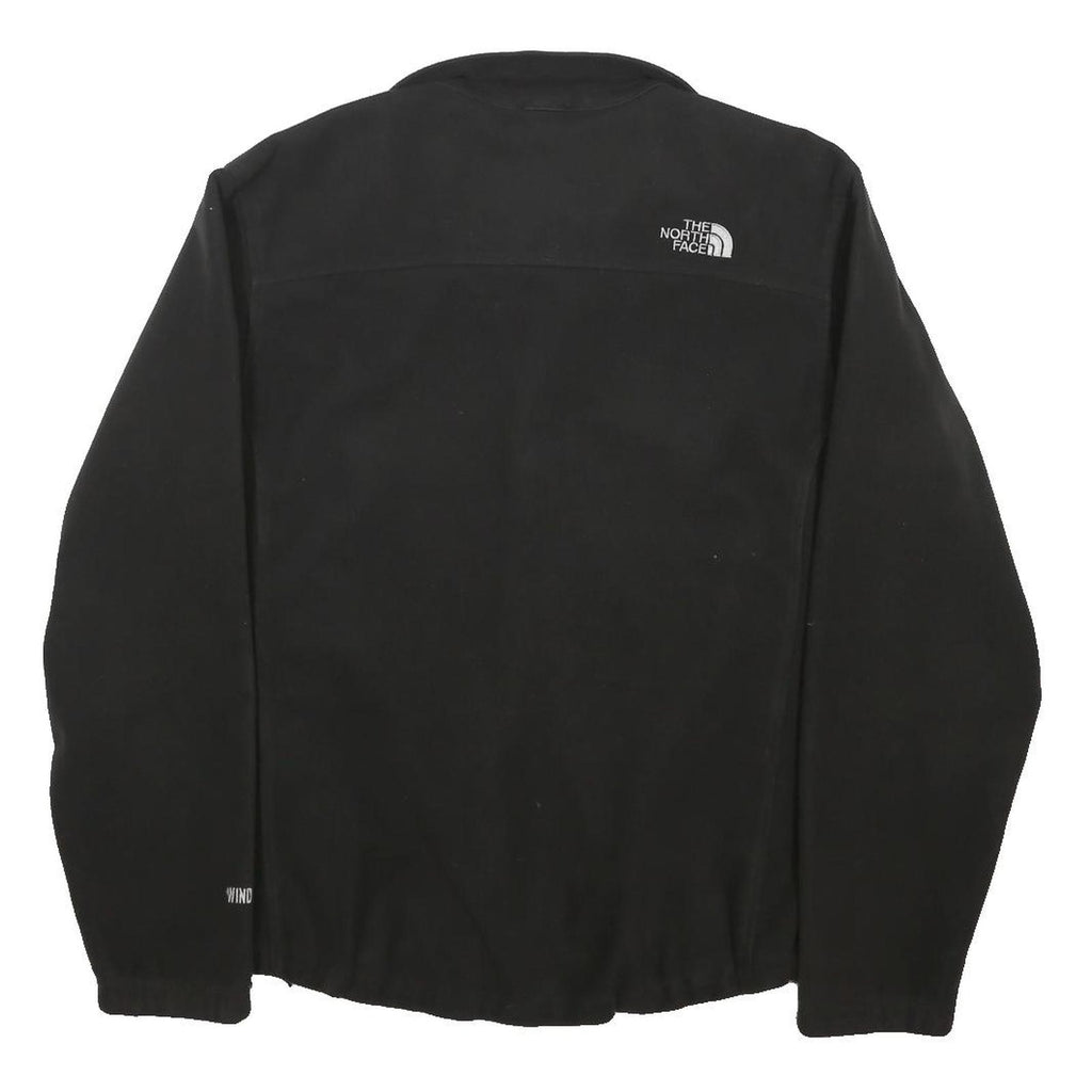THE NORTH FACE Mens Black Fleece Jacket L Polyester Blend Woven Zip Stand-Up