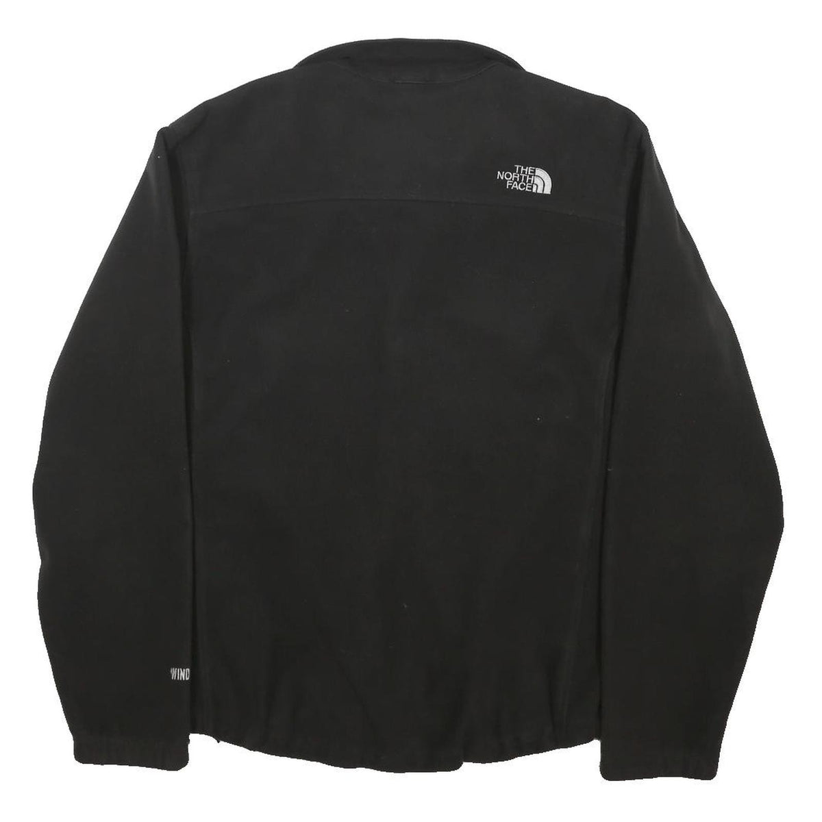 THE NORTH FACE Mens Black Fleece Jacket L Polyester Blend Woven Zip Stand-Up