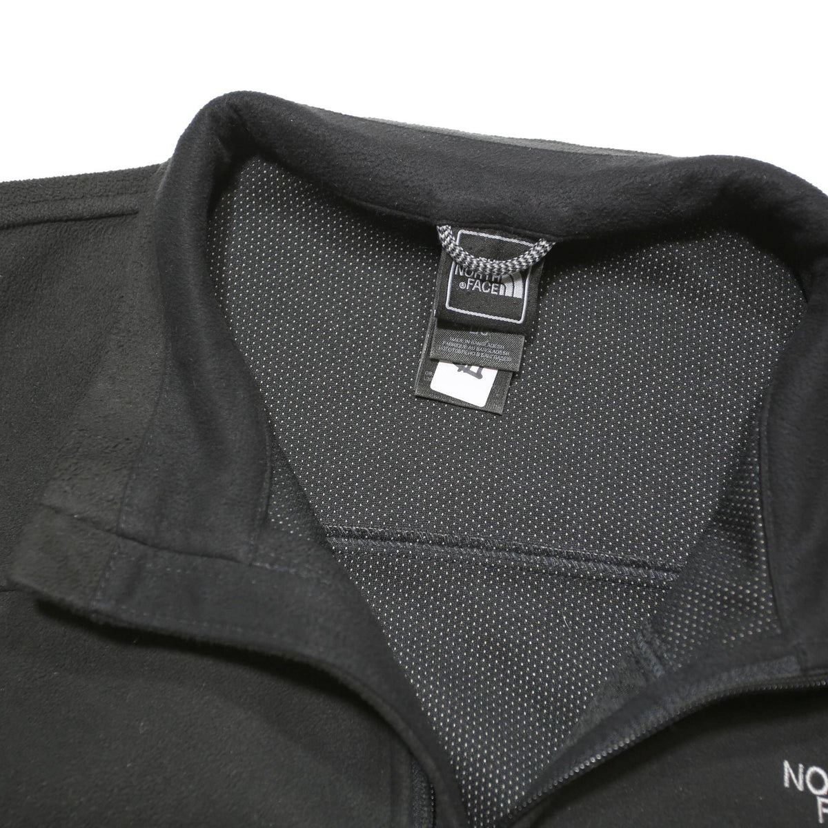 THE NORTH FACE Mens Black Fleece Jacket L Polyester Blend Woven Zip Stand-Up