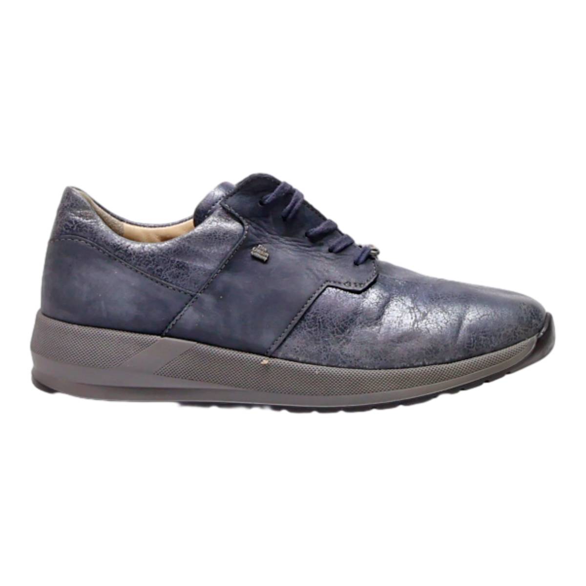 FINN COMFORT Sneaker Trainers Grey Leather Mens UK 6.5