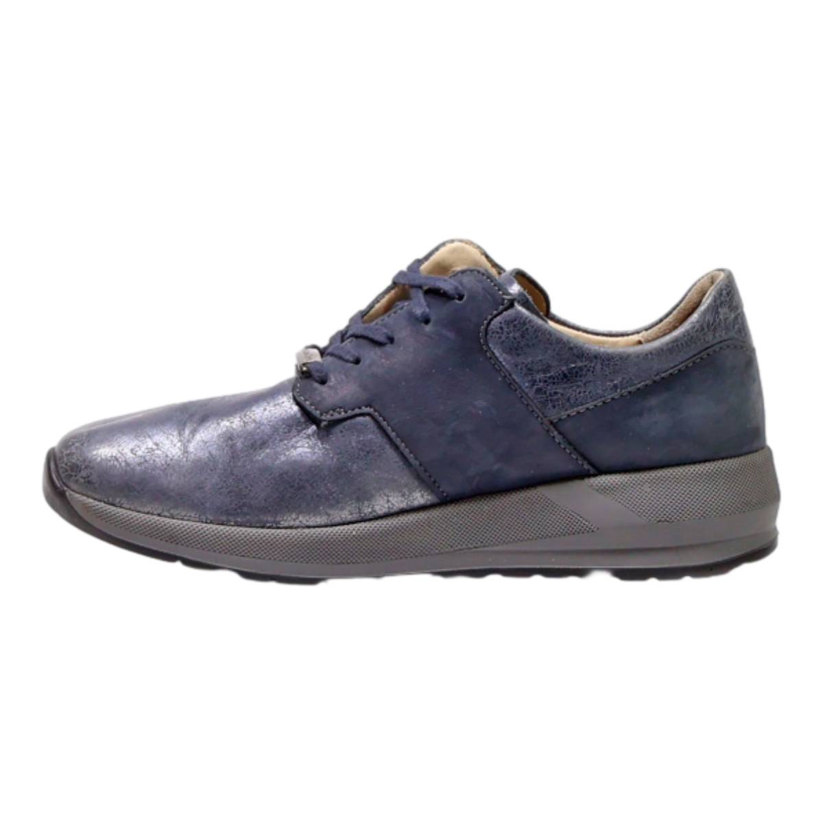 FINN COMFORT Sneaker Trainers Grey Leather Mens UK 6.5
