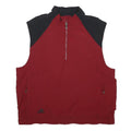 ADIDAS Mens Red & Black Sleeveless Zip Jacket L Polyester Sportswear Casual