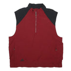 ADIDAS Mens Red & Black Sleeveless Zip Jacket L Polyester Sportswear Casual