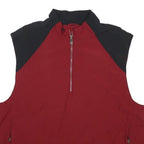 ADIDAS Mens Red & Black Sleeveless Zip Jacket L Polyester Sportswear Casual