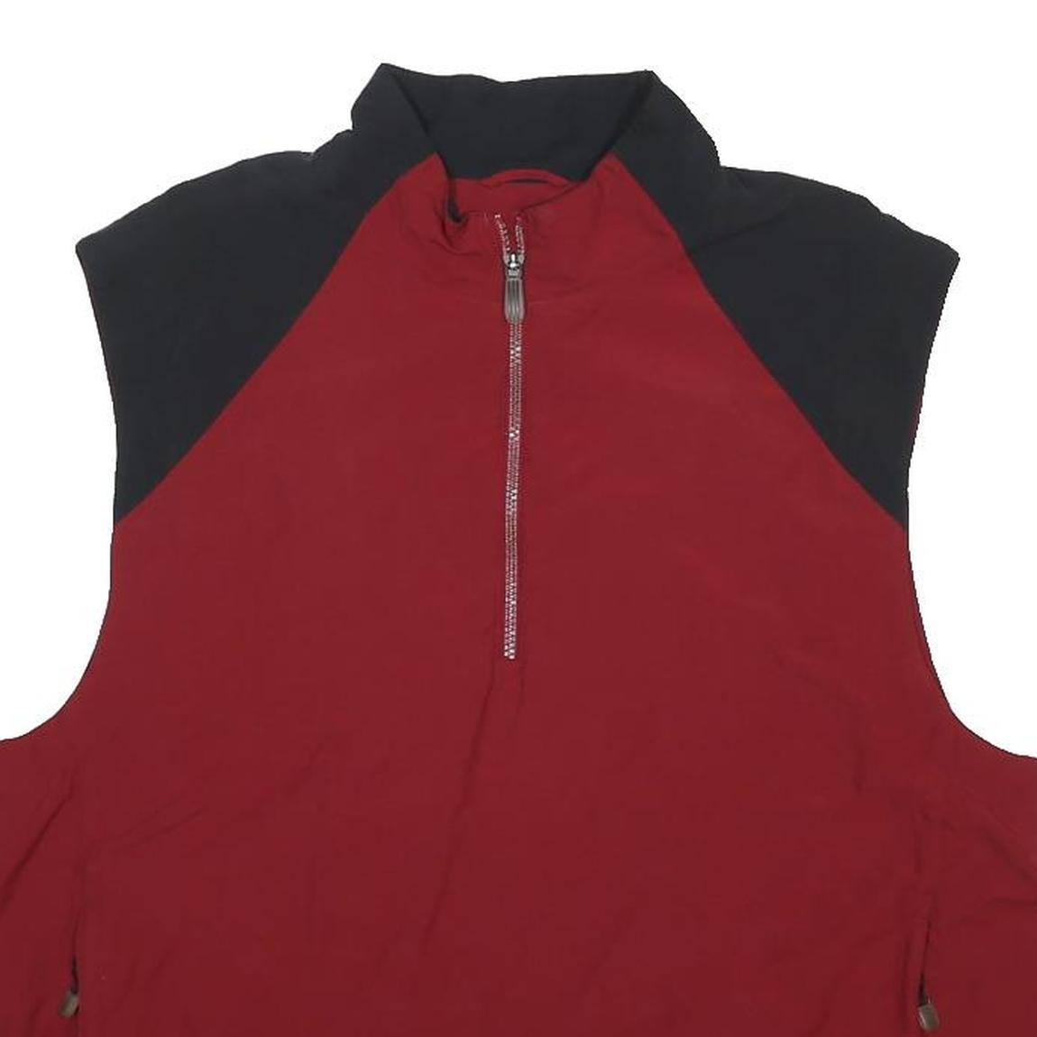 ADIDAS Mens Red & Black Sleeveless Zip Jacket L Polyester Sportswear Casual