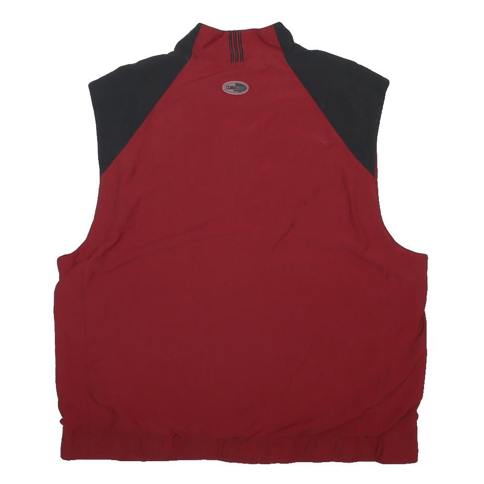 ADIDAS Mens Red & Black Sleeveless Zip Jacket L Polyester Sportswear Casual