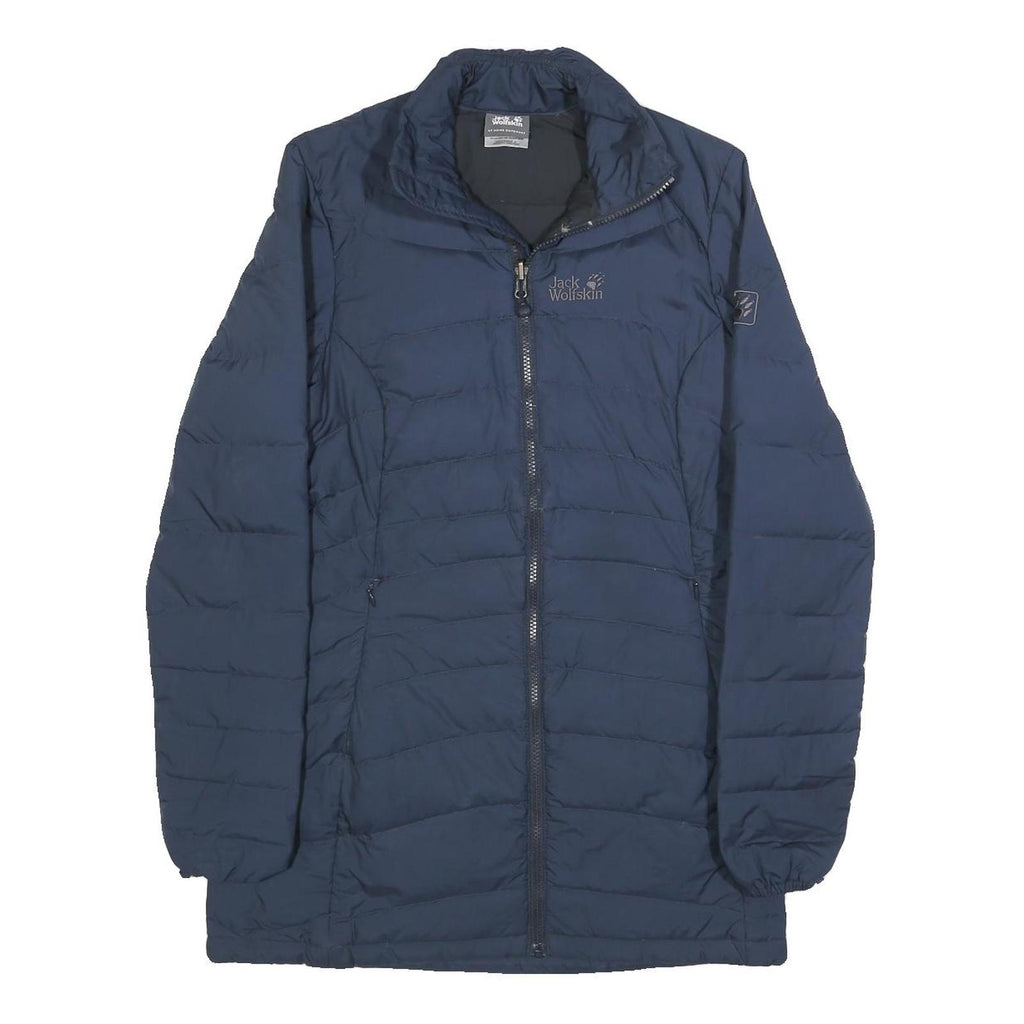 JACK WOLFSKIN Womens Navy Blue Outdoor Jacket UK 10 Polyester Zip Long Sleeve
