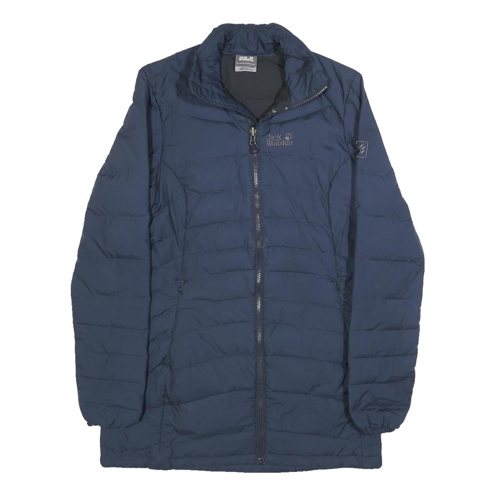 JACK WOLFSKIN Womens Navy Blue Outdoor Jacket UK 10 Polyester Zip Long Sleeve