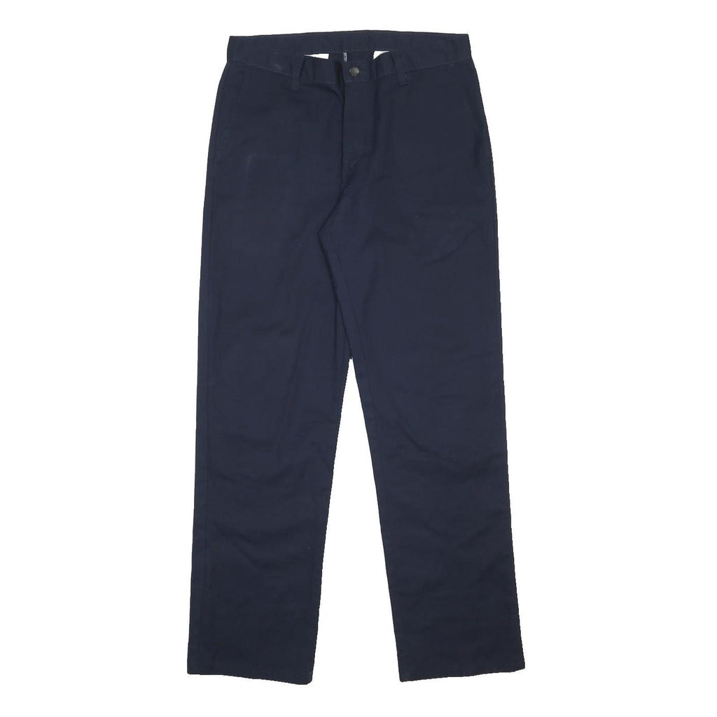DICKIES Mens Cotton Blend Navy Regular Fit Straight Leg Trousers W32 L32