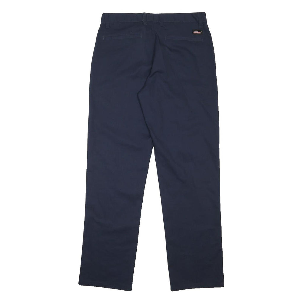 DICKIES Mens Cotton Blend Navy Regular Fit Straight Leg Trousers W32 L32