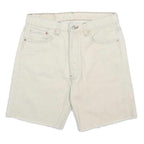 LEVI'S Mens Shorts White Casual Cotton M W30 Denim 501 Raw Hem