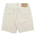 LEVI'S Mens Shorts White Casual Cotton M W30 Denim 501 Raw Hem