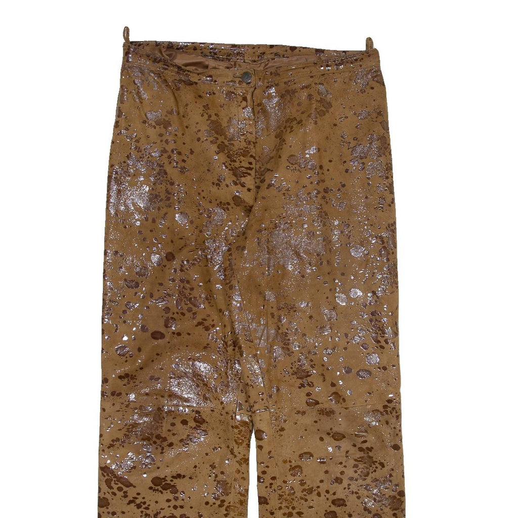 Womens Trousers Brown Regular Straight Faux Suede W30 L28