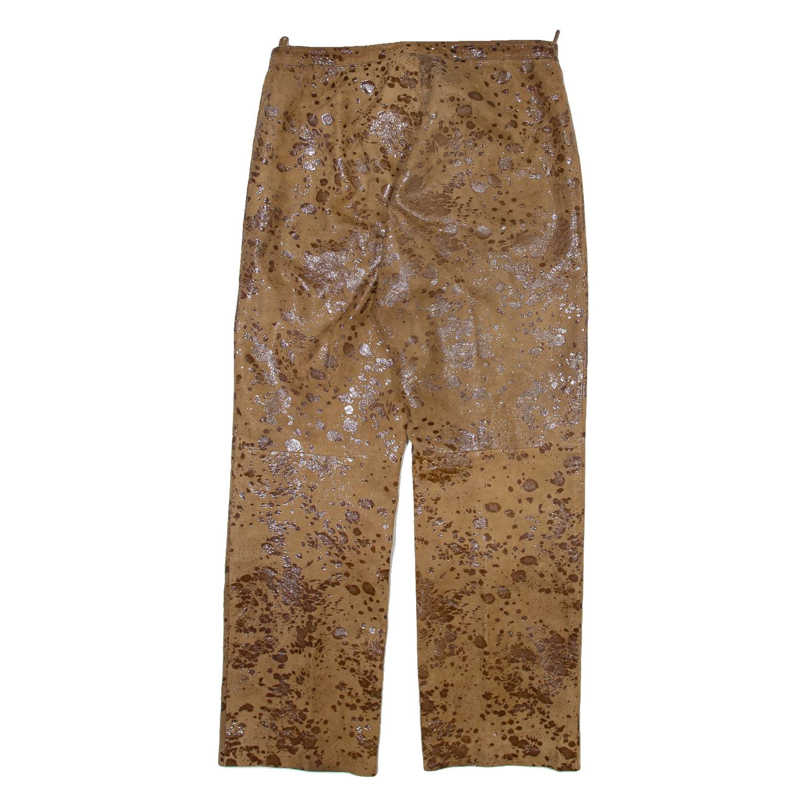 Womens Trousers Brown Regular Straight Faux Suede W30 L28