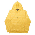 ADIDAS Mens Yellow Hoodie M Cotton Blend Pullover Sweatshirt Logo