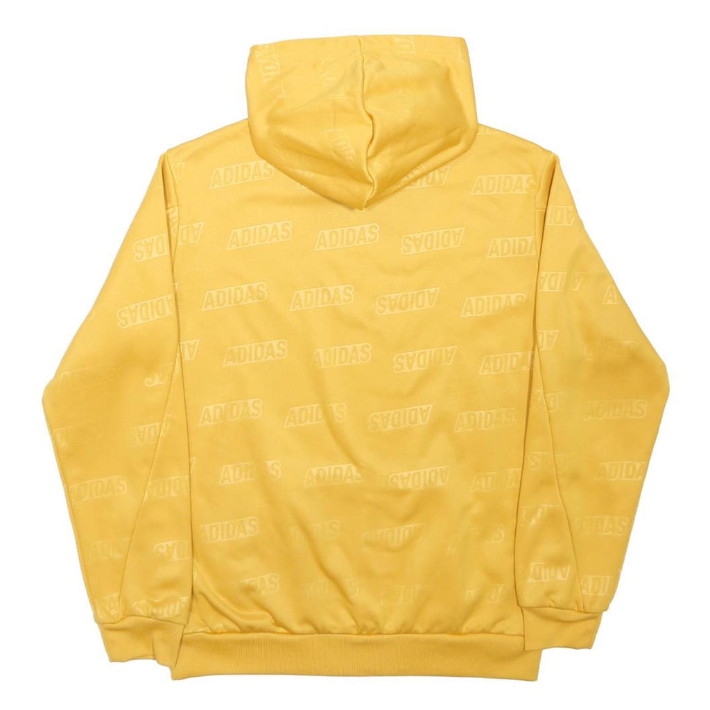 ADIDAS Mens Yellow Hoodie M Cotton Blend Pullover Sweatshirt Logo