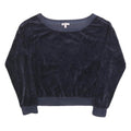JUICY COUTURE Womens Navy Blue Crew Neck M Plush Velour Sweatshirt Casual
