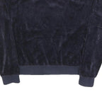 JUICY COUTURE Womens Navy Blue Crew Neck M Plush Velour Sweatshirt Casual