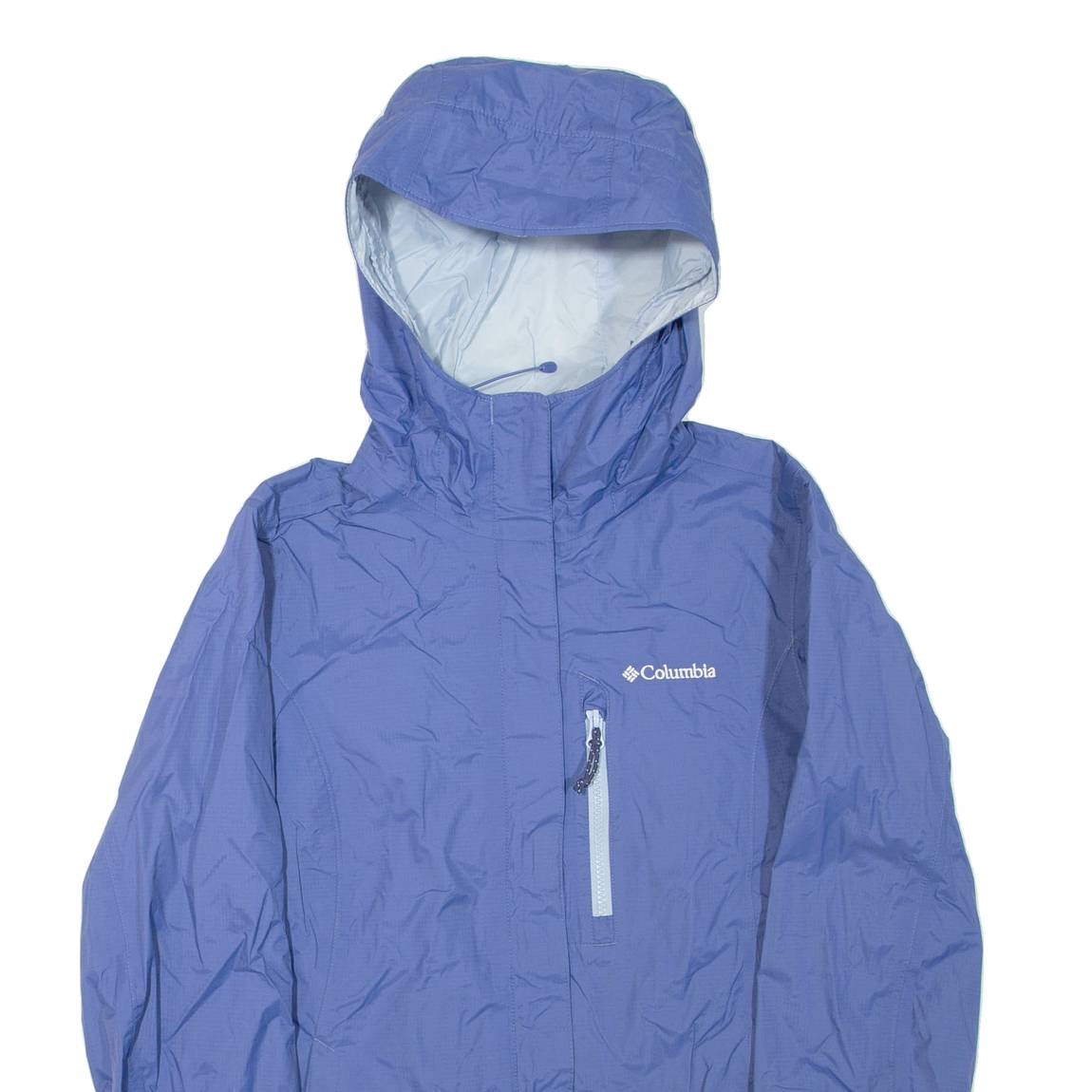 COLUMBIA Womens Rain Jacket Purple Nylon Hooded S