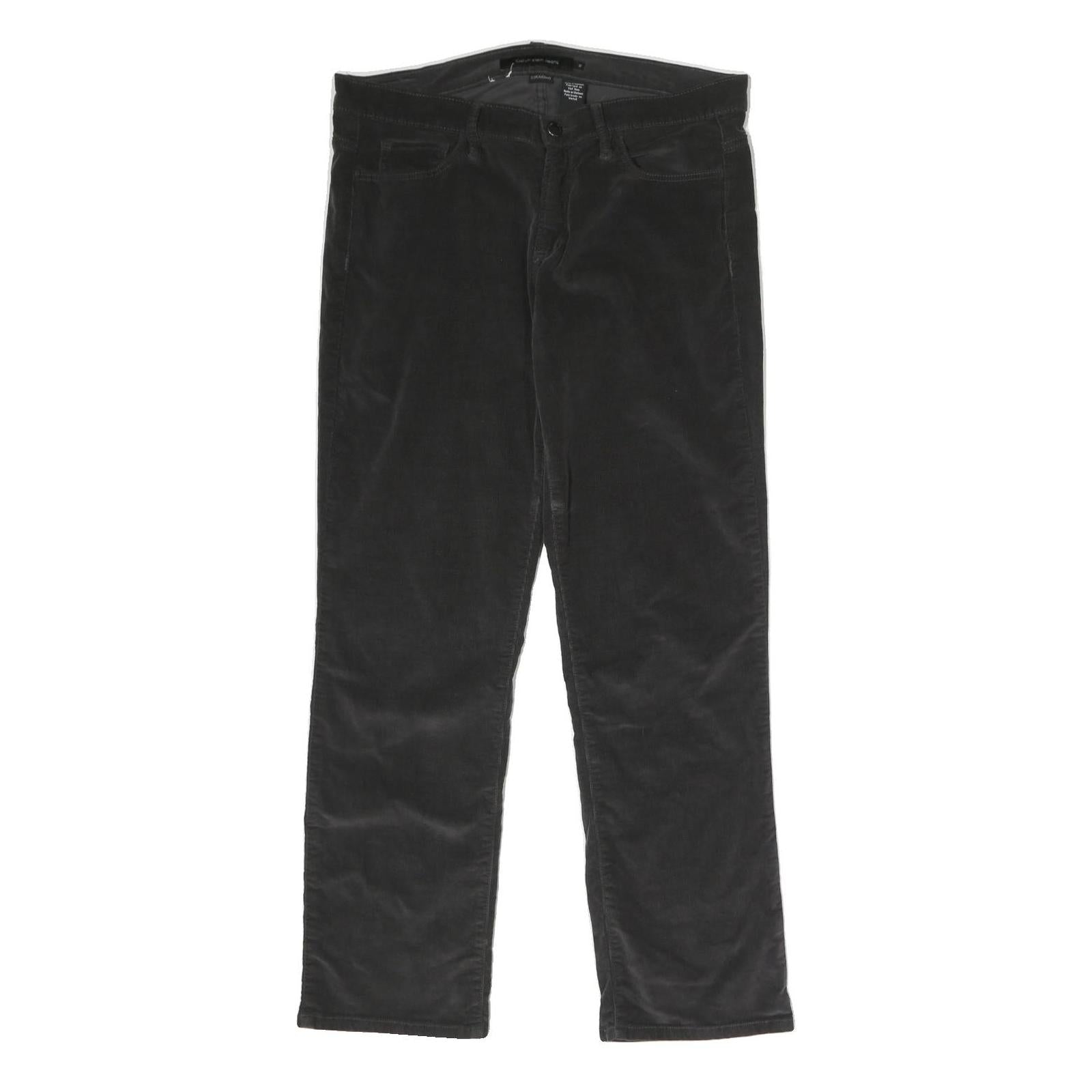 CALVIN KLEIN JEANS Womens Cotton Blend Black Regular Straight Trousers W34 L30