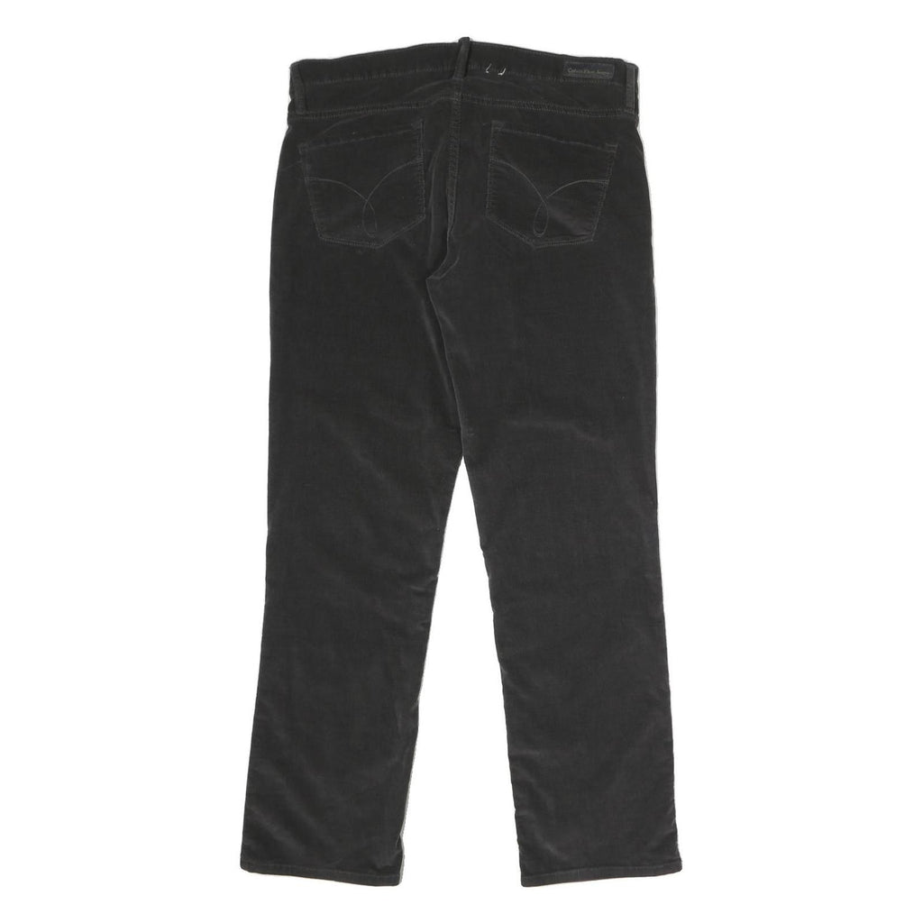 CALVIN KLEIN JEANS Womens Cotton Blend Black Regular Straight Trousers W34 L30