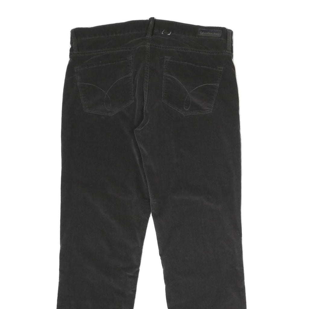 CALVIN KLEIN JEANS Womens Cotton Blend Black Regular Straight Trousers W34 L30