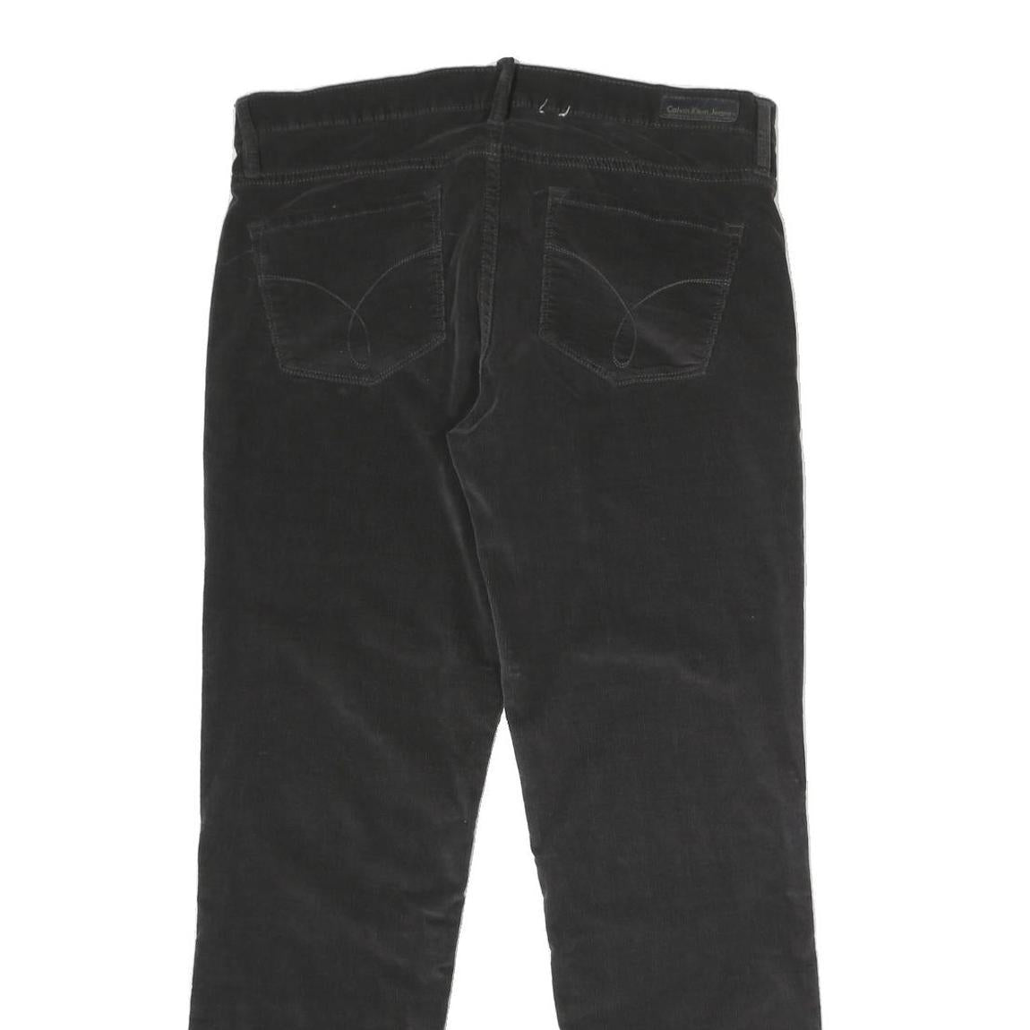 CALVIN KLEIN JEANS Womens Cotton Blend Black Regular Straight Trousers W34 L30