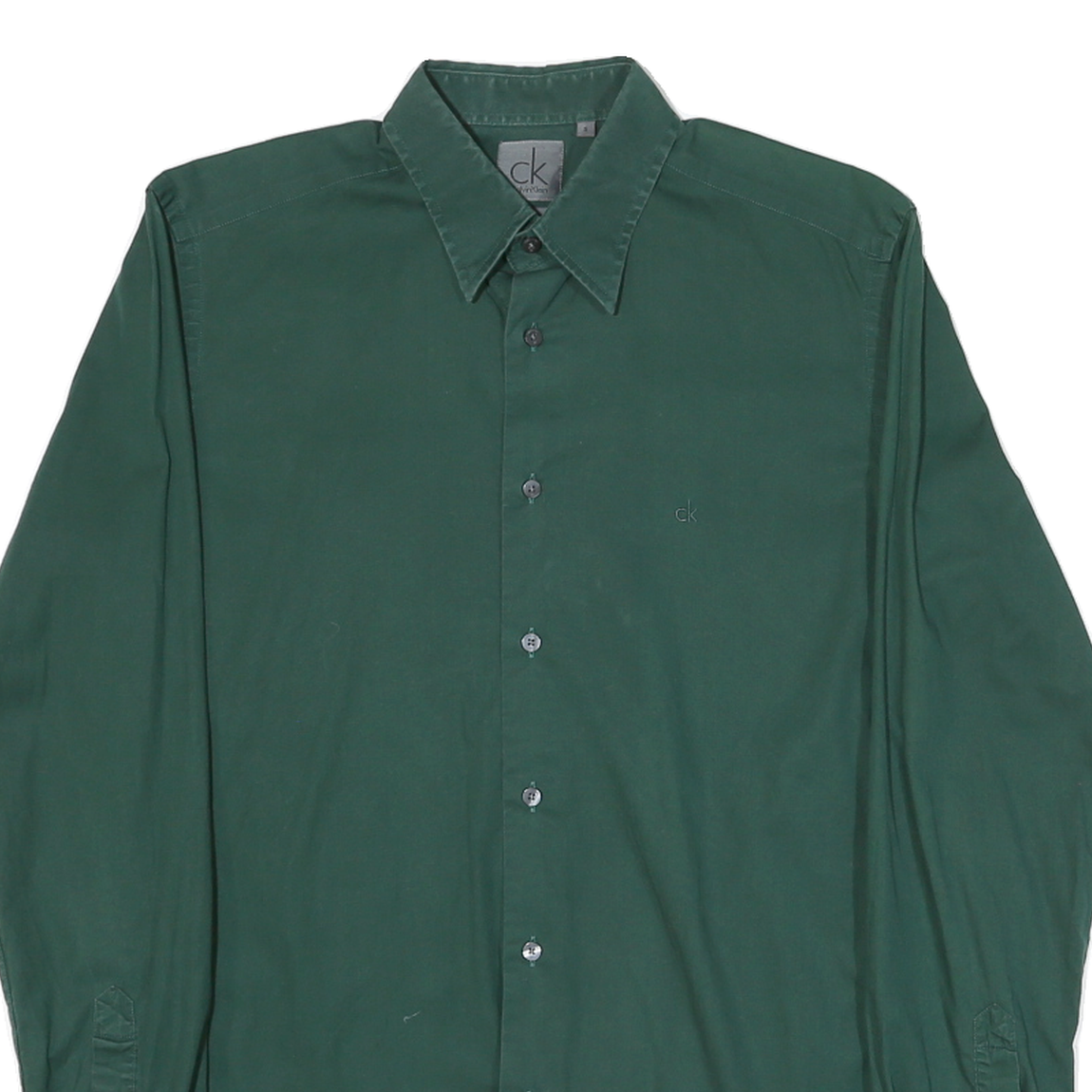 CALVIN KLEIN Mens Green Shirt S Slim Fit Button Long Sleeve Casual