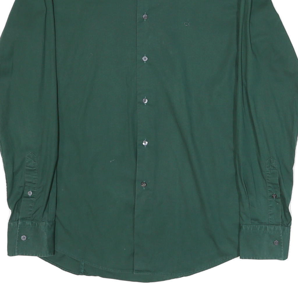 CALVIN KLEIN Mens Green Shirt S Slim Fit Button Long Sleeve Casual
