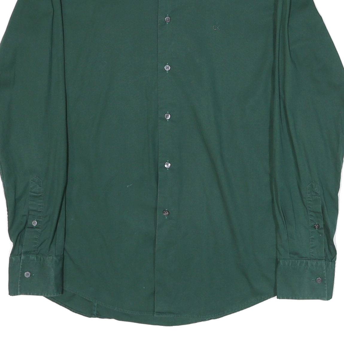 CALVIN KLEIN Mens Green Shirt S Slim Fit Button Long Sleeve Casual