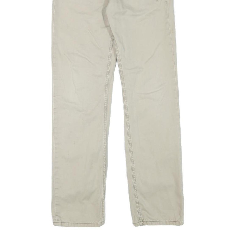 LEVI'S Mens Regular Beige Cotton Blend Trousers W28 L31 Zip Pockets Classic
