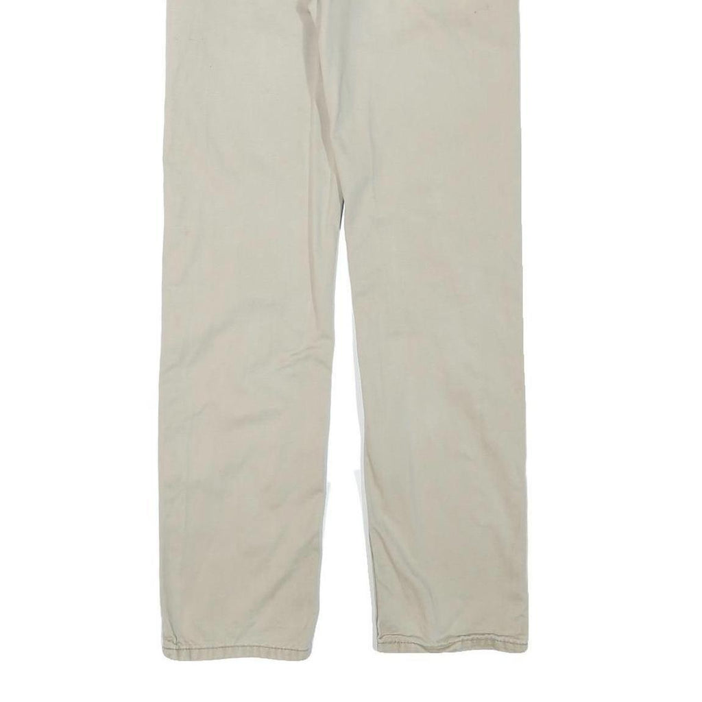 LEVI'S Mens Regular Beige Cotton Blend Trousers W28 L31 Zip Pockets Classic