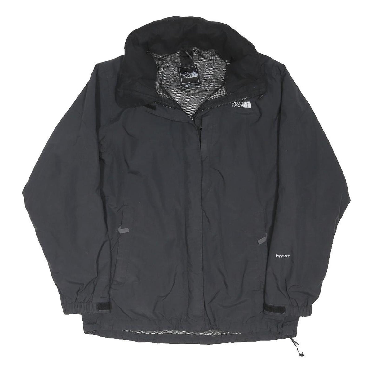 THE NORTH FACE Mens Black Outdoor Jacket M Polyester Blend Zip Waterproof