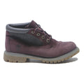 TIMBERLAND Womens Burgundy Lace-Up Leather Synthetic Boots UK 4 Stylish Durable