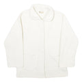 PETIT MARAIS Womens White Fleece Button Jacket L Comfortable Warm Outerwear