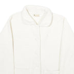 PETIT MARAIS Womens White Fleece Button Jacket L Comfortable Warm Outerwear