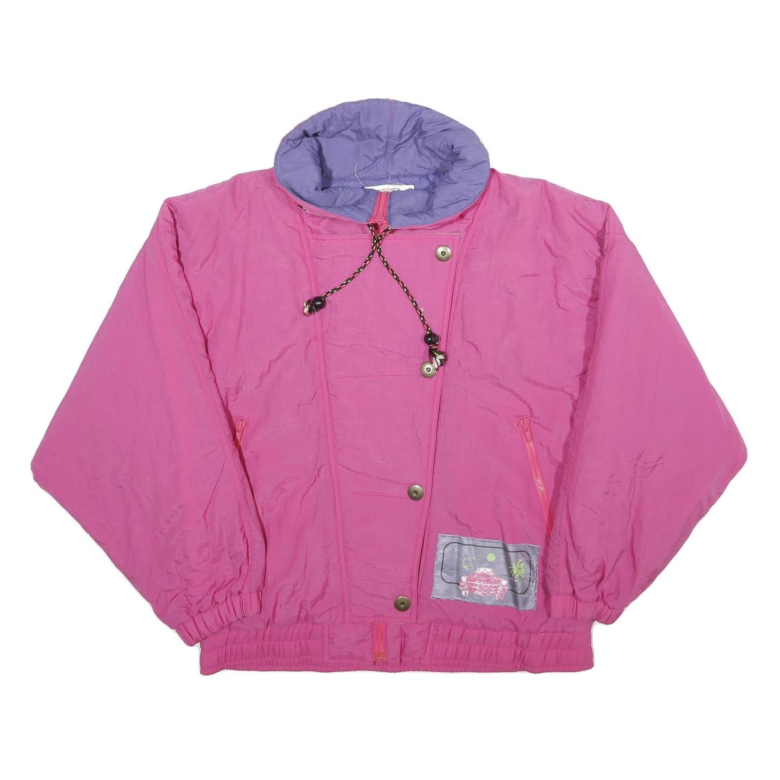 PRIORITY Womens Pink Nylon Zip Jacket UK 8 Casual Lightweight Outdoor