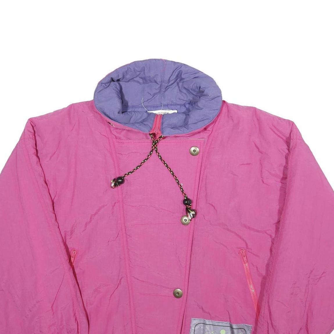 PRIORITY Womens Pink Nylon Zip Jacket UK 8 Casual Lightweight Outdoor