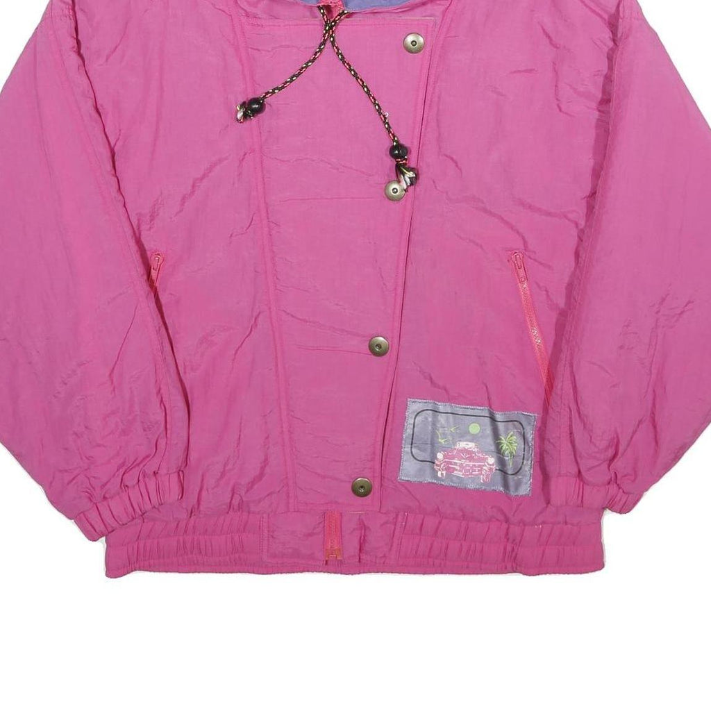 PRIORITY Womens Pink Nylon Zip Jacket UK 8 Casual Lightweight Outdoor