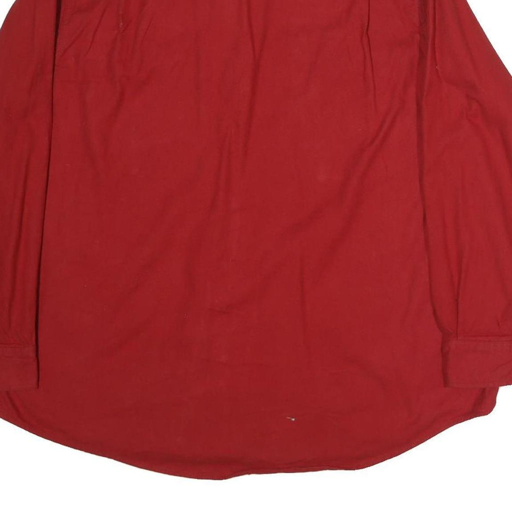 FADED GLORY Mens Red Cotton Shirt XL Button-Down Collar Casual Long Sleeve