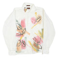 DUNNE&COLE Mens White Printed Polyester Blend Shirt M Contemporary Art Design