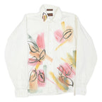DUNNE&COLE Mens White Printed Polyester Blend Shirt M Contemporary Art Design
