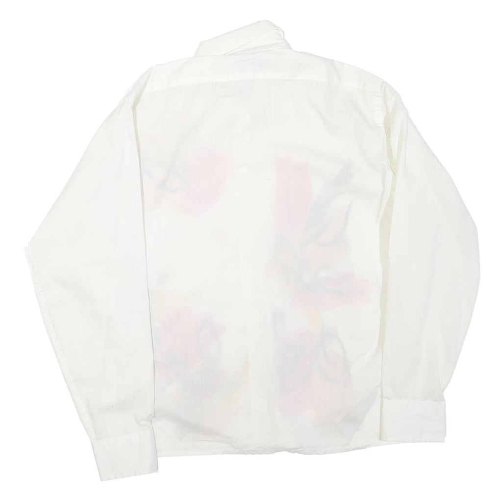 DUNNE&COLE Mens White Printed Polyester Blend Shirt M Contemporary Art Design