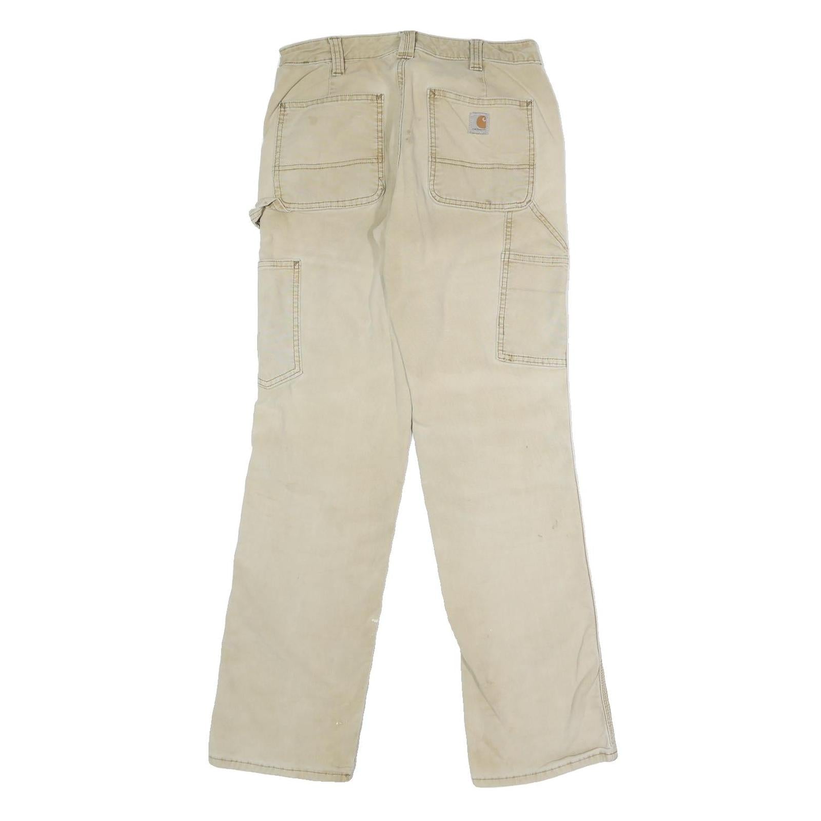CARHARTT Womens Classic Beige Cotton Blend Jeans W28 L30 Utility Zip