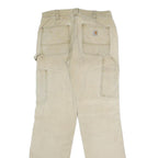 CARHARTT Womens Classic Beige Cotton Blend Jeans W28 L30 Utility Zip